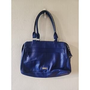 B. Makowsky Blue Leather Shoulder Bag Hobo Purse Tote Y2K Organizer